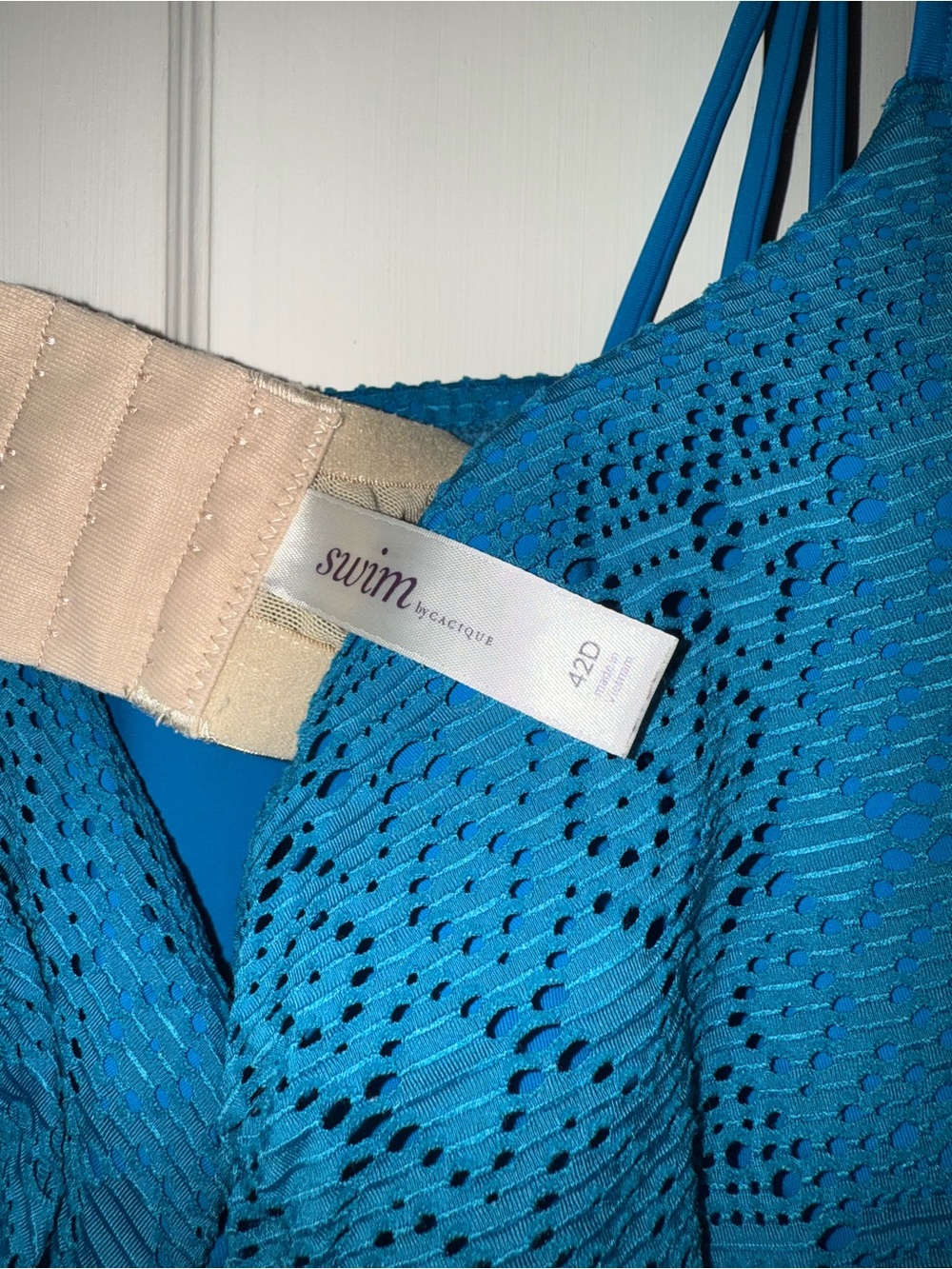 Cacique Teal Crochet Swim Top - Picture 2 of 4
